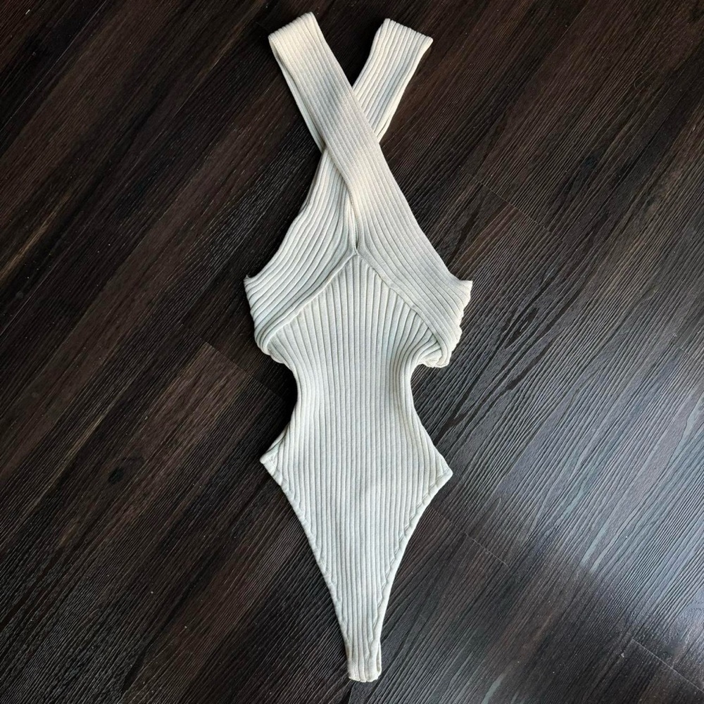Ribbed Cream Bodysuit